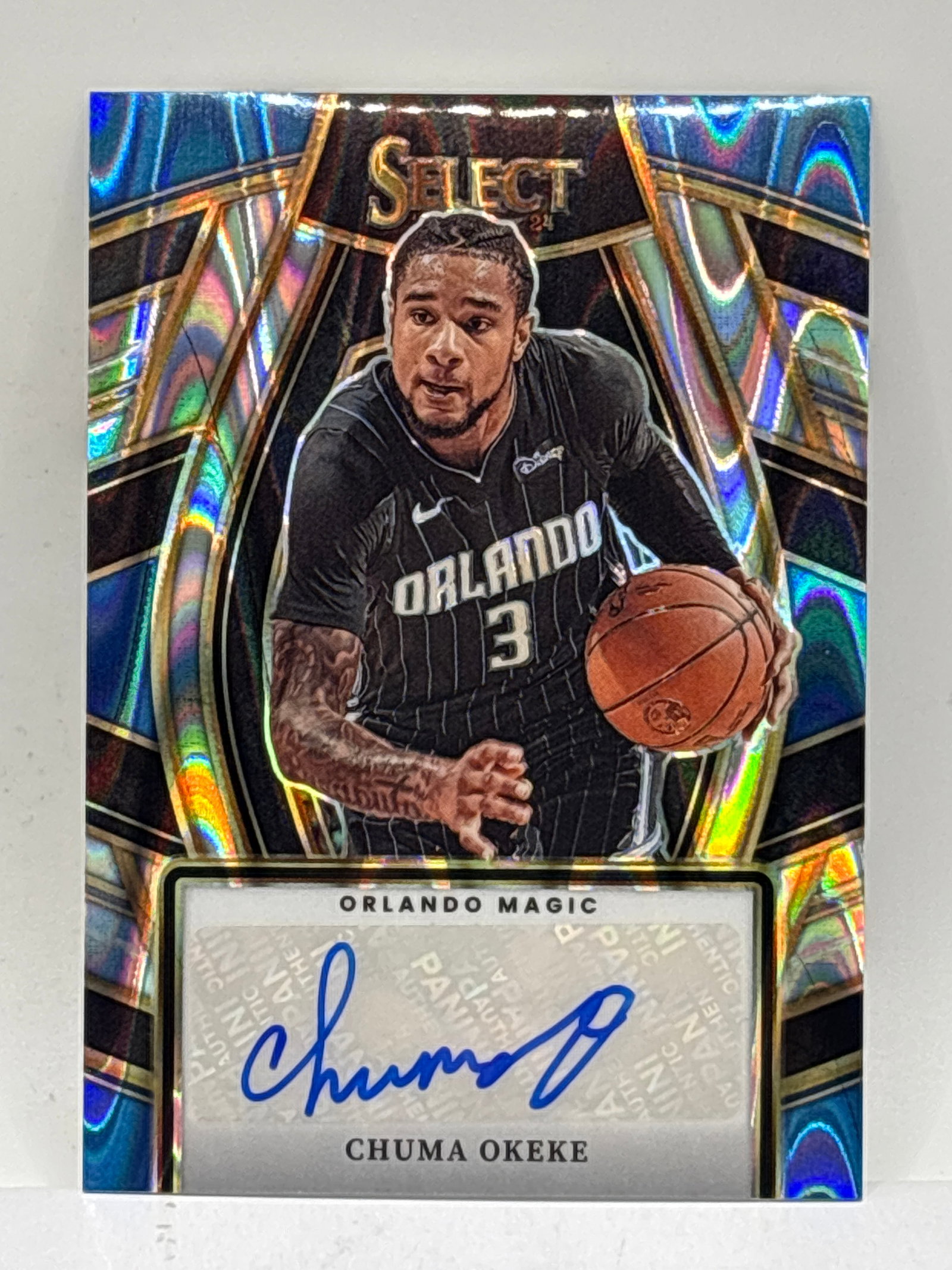 RARE 12/15!! 2023-24 PANINI SELECT CHUMA OKEKE AUTOGRAPHED BLUE LAVA PRIZM HOLO: THE HOBBY BOX