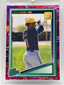 14/99!! 2025 PANINI DONRUSS JESUS MADE SP RATED PROSPECT ROOKIE CARD
