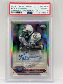 23/299!! 2023 TOPPS COMPOSITE RICKY WILLIAMS CHROME AUTO-REFRACTOR GRADED PSA NM-MT 8
