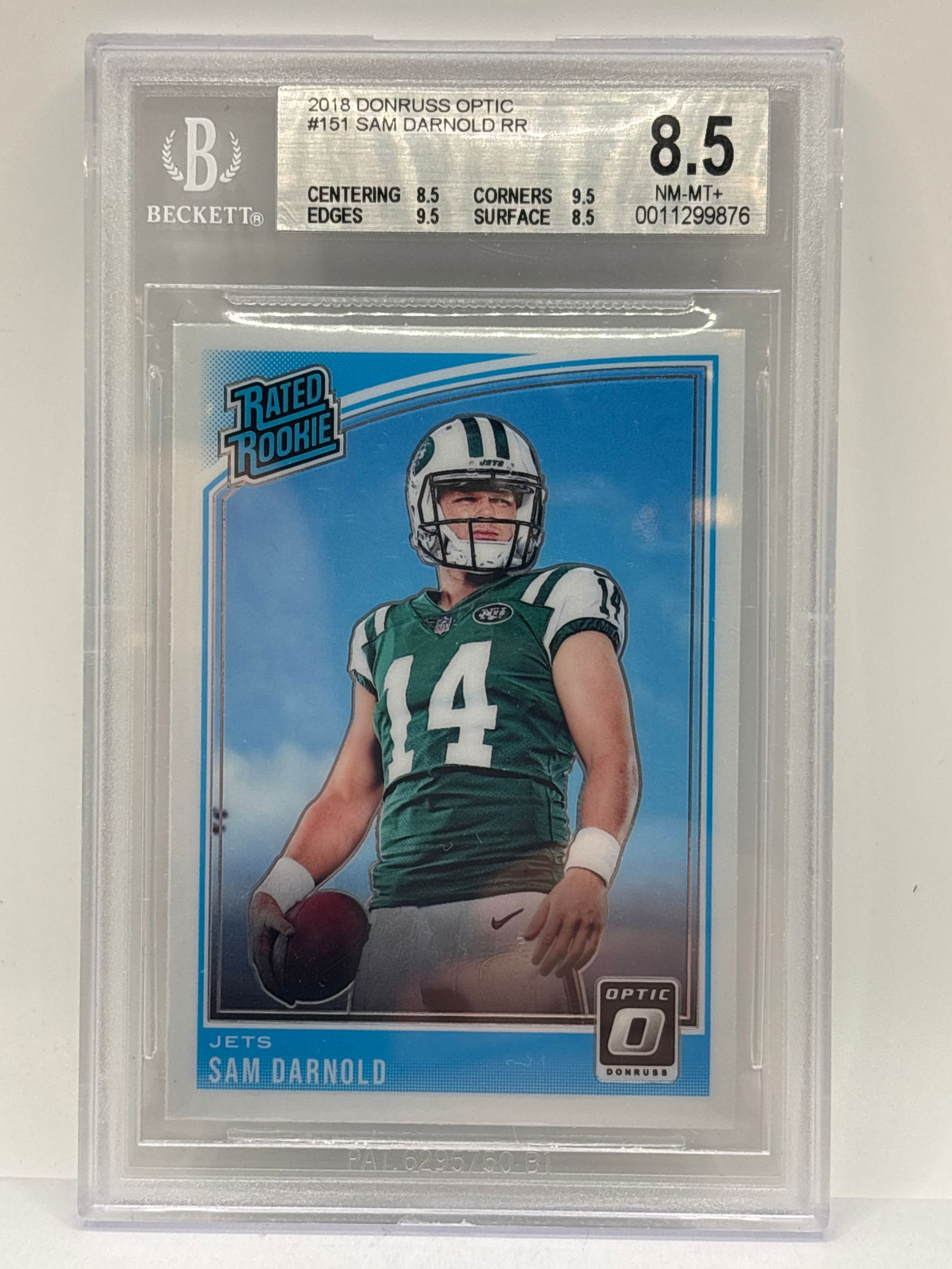 2018 PANINI DONRUSS OPTIC SAM DARNOLD RATED ROOKIE GRADED BECKETT NM-MT 8.5 (1 of 2)