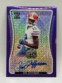 2/10!! 2020 LEAF METAL DRAFT VAN JEFFERSON PURPLE MOJO AUTOGRAPHED ROOKIE CARD