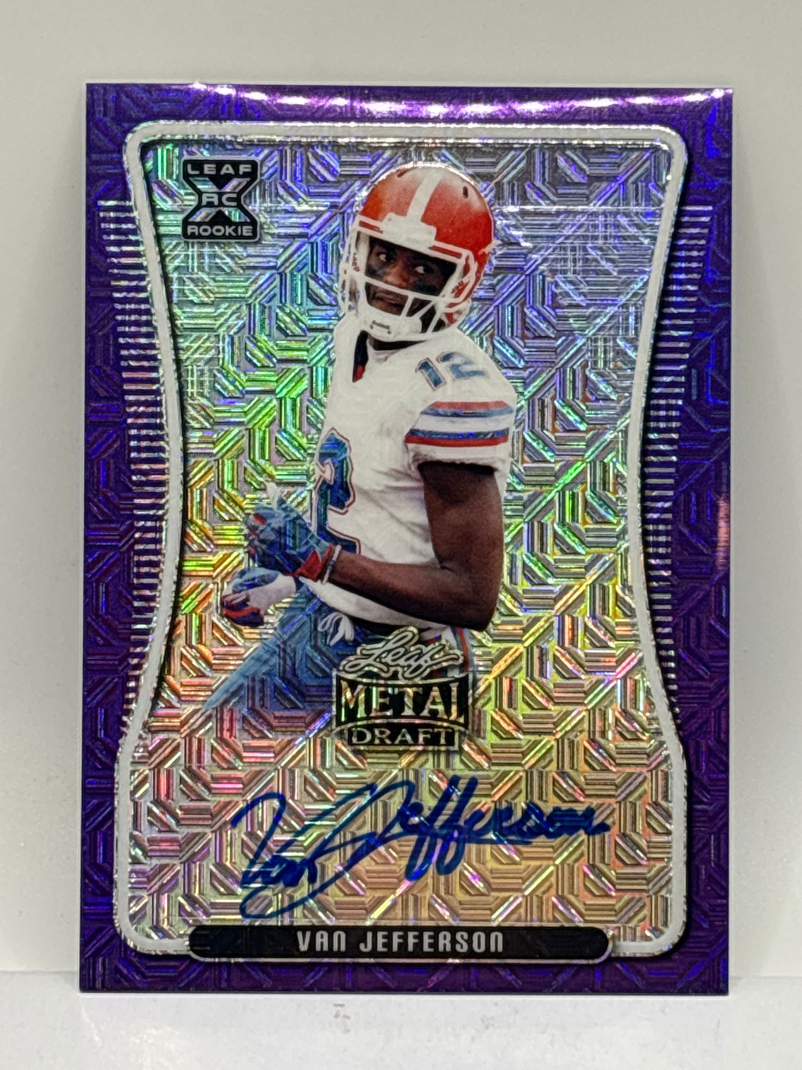 2/10!! 2020 LEAF METAL DRAFT VAN JEFFERSON PURPLE MOJO AUTOGRAPHED ROOKIE CARD (1 of 2)