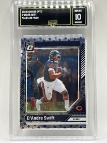 2024 PANINI DONRUSS OPTIC D’ANDRE SWIFT BLUE STARS PRIZM HOLO GRADED GMA GEM MINT 10