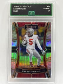 2023 PANINI SELECT DRAFT PICKS GARRETT WILSON SILVER PRIZM HOLO ROOKIE CARD GRADED GEM MINT 10