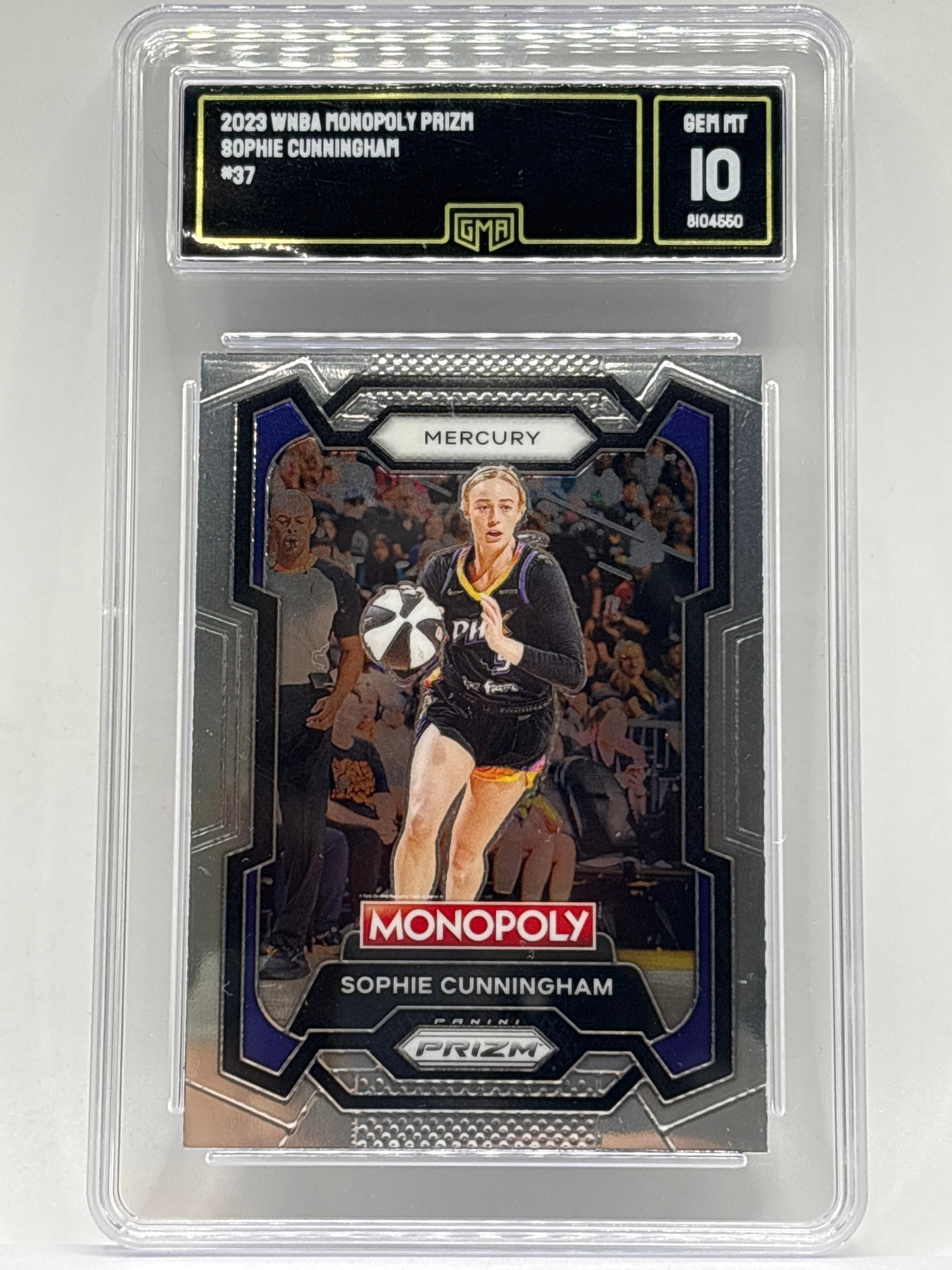 2023 PANINI WNBA MONOPOLY PRIZM SOPHIE CUNNINGHAM GRADED GMA GEM MINT 10: THE HOBBY BOX