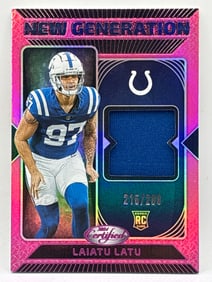 215/299!! 2024 PANINI CERTIFIED NEW GENERATION LAIATU LATU PINK ROOKIE PATCH