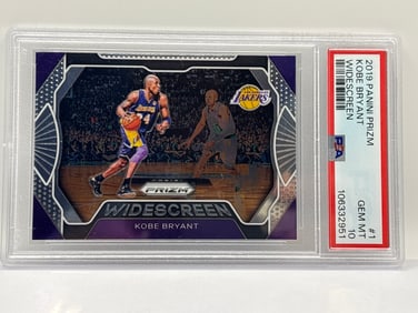 2019 PANINI PRIZM KOBE BRYANT WIDESCREEN PURPLE #1 GRADED PSA GEM MINT 10
