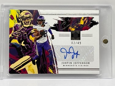 /49 2022 PANINI IMPECCABLE CANVAS CREATIONS JUSTIN JEFFERSON AUTO