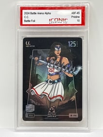 BO JACKSON 2024 BATTLE ARENA C.C. CAITLIN CLARK ROOKIE INSPIRED STEEL BATTLE FOIL GRADED PRISTINE 10