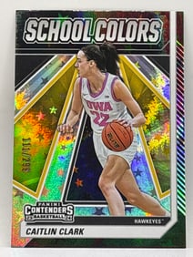 /299 2024 PANINI CAITLIN CLARK COLLECTION SCHOOL COLORS CAITLIN CLARK STARS FOIL SP ROOKIE CARD