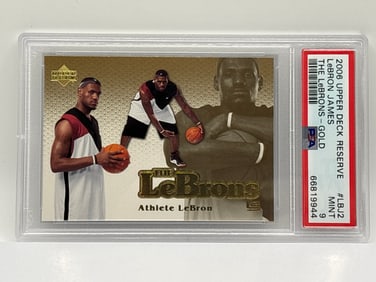 2006 UPPER DECK RESERVE LEBRON JAMES THE LEBRONS - GOLD INSERT GRADED PSA MINT 9