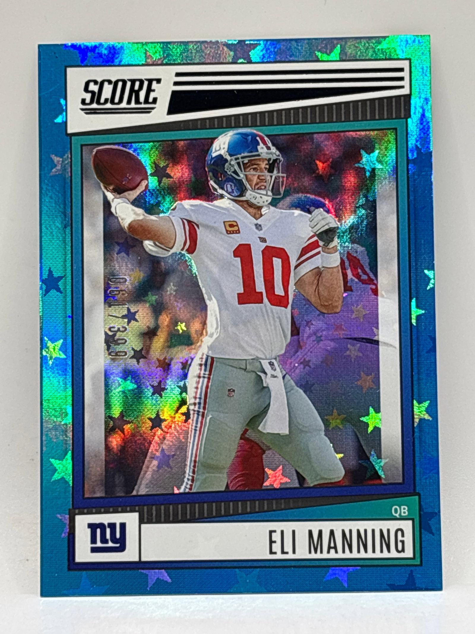 /399 2022 PANINI SCORE ELI MANNING BLUE FOIL STARS SP (1 of 4)