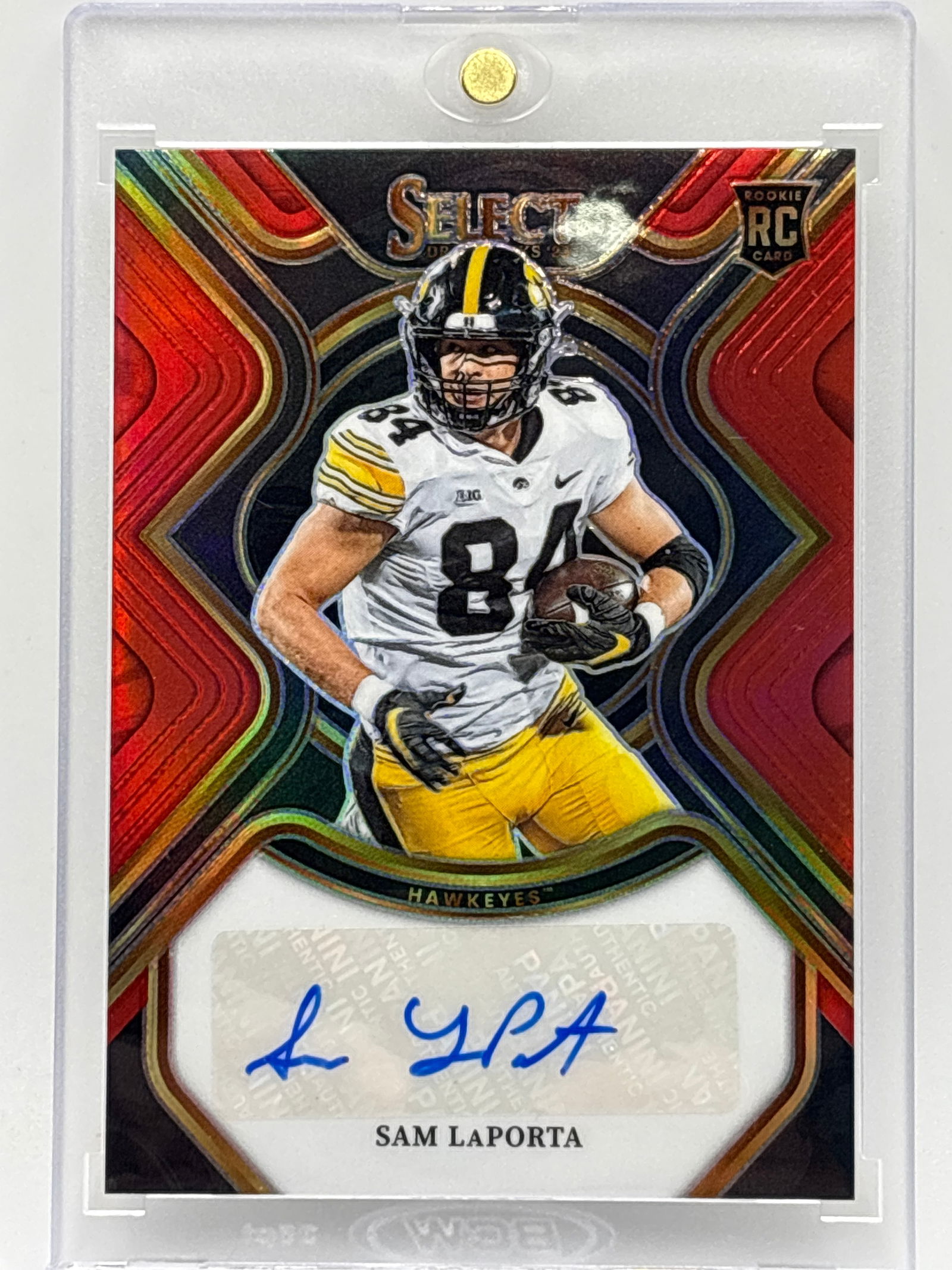 2023 PANINI SELECT DRAFT PICKS SAM LAPORTA AUTOGRAPHED PRIZM HOLO ROOKIE CARD (1 of 4)
