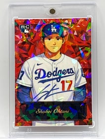 1/1 SHOHEI OHTANI RED CRACKED ICE CUSTOM ROOKIE CARD