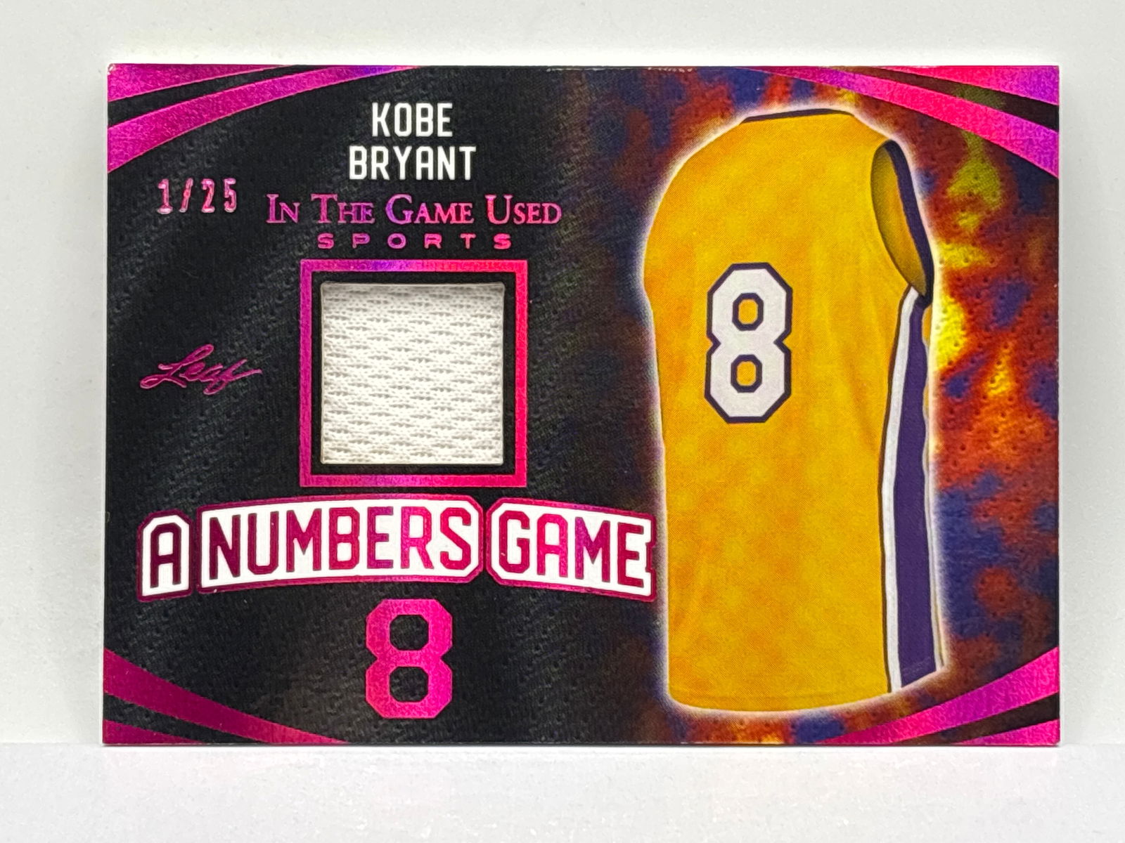 /25 2024 LEAF IN THE GAME USED KOBE BRYANT A NUMBERS GAME USED JERSEY RELIC (1 of 3)