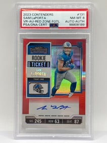FOTL 2023 PANINI CONTENDERS SAM LAPORTA VARIATION AUTOGRAPHED ROOKIE TICKET RC GRADED PSA NM-MT 8