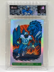 LIMITED EDITION BARRY SANDERS SLABBED CUSTOM DOWNTOWN CARD