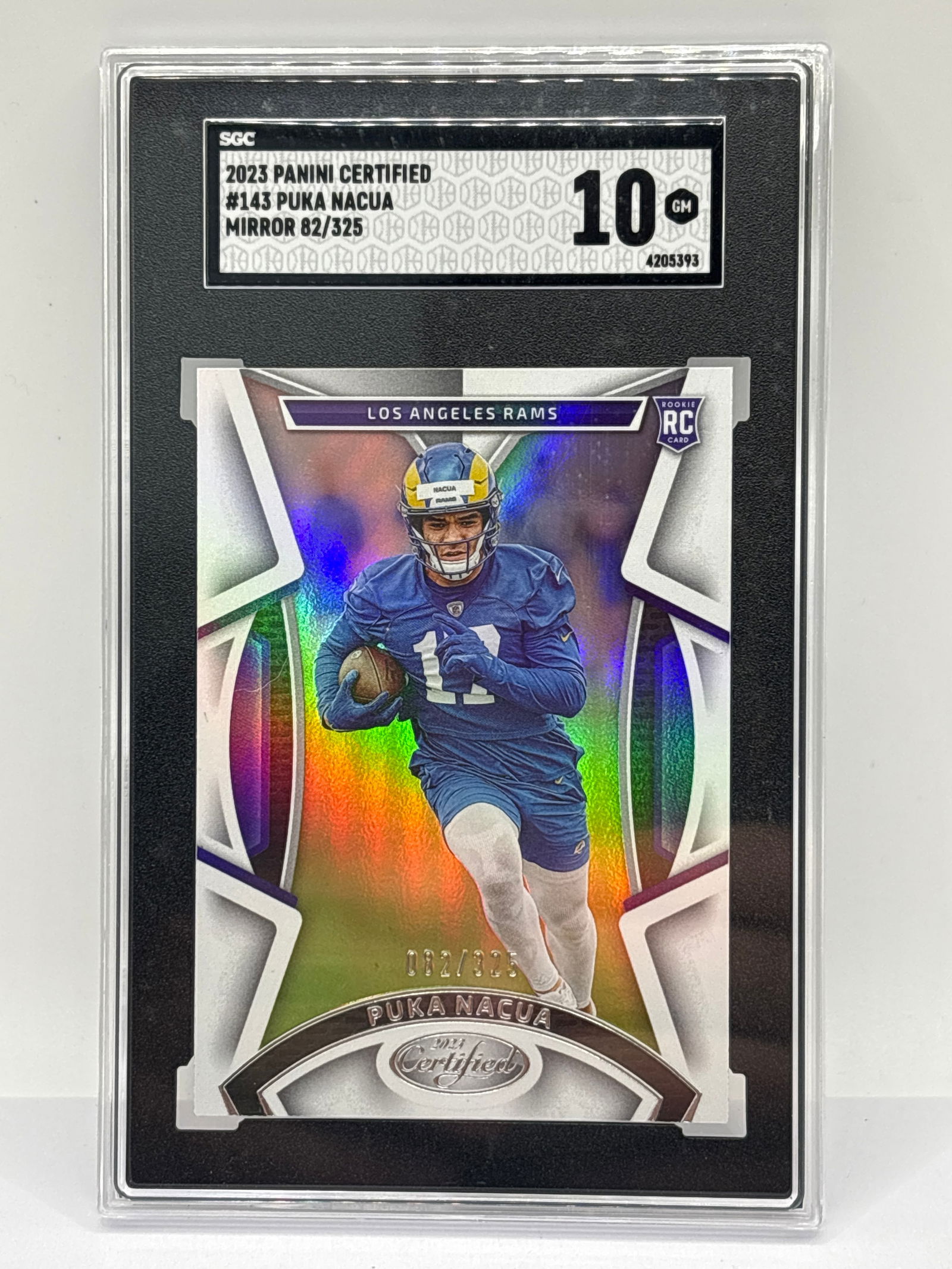 /325 2023 PANINI CERTIFIED PUKA NACUA MIRROR SP ROOKIE CARD GRADED SGC GEM MINT 10 (1 of 4)