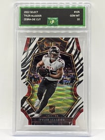 CASE HIT! 2022 PANINI SELECT TYLER ALLGEIER ZEBRA DIE-CUT PRIZM HOLO ROOKIE CARD GRADED GEM MINT 10