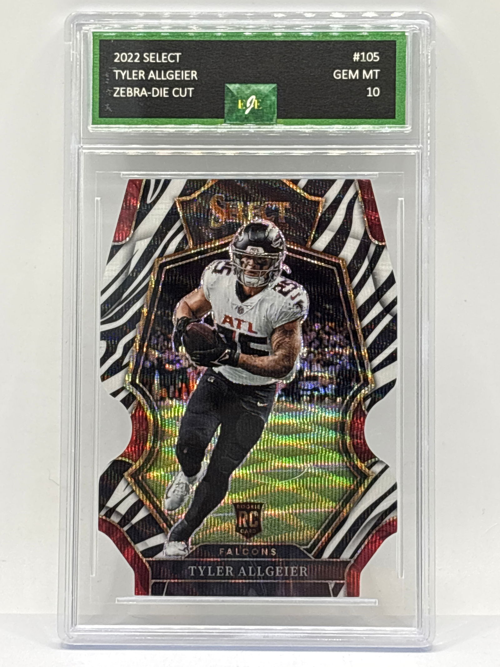 CASE HIT! 2022 PANINI SELECT TYLER ALLGEIER ZEBRA DIE-CUT PRIZM HOLO ROOKIE CARD GRADED GEM MINT 10 (1 of 4)
