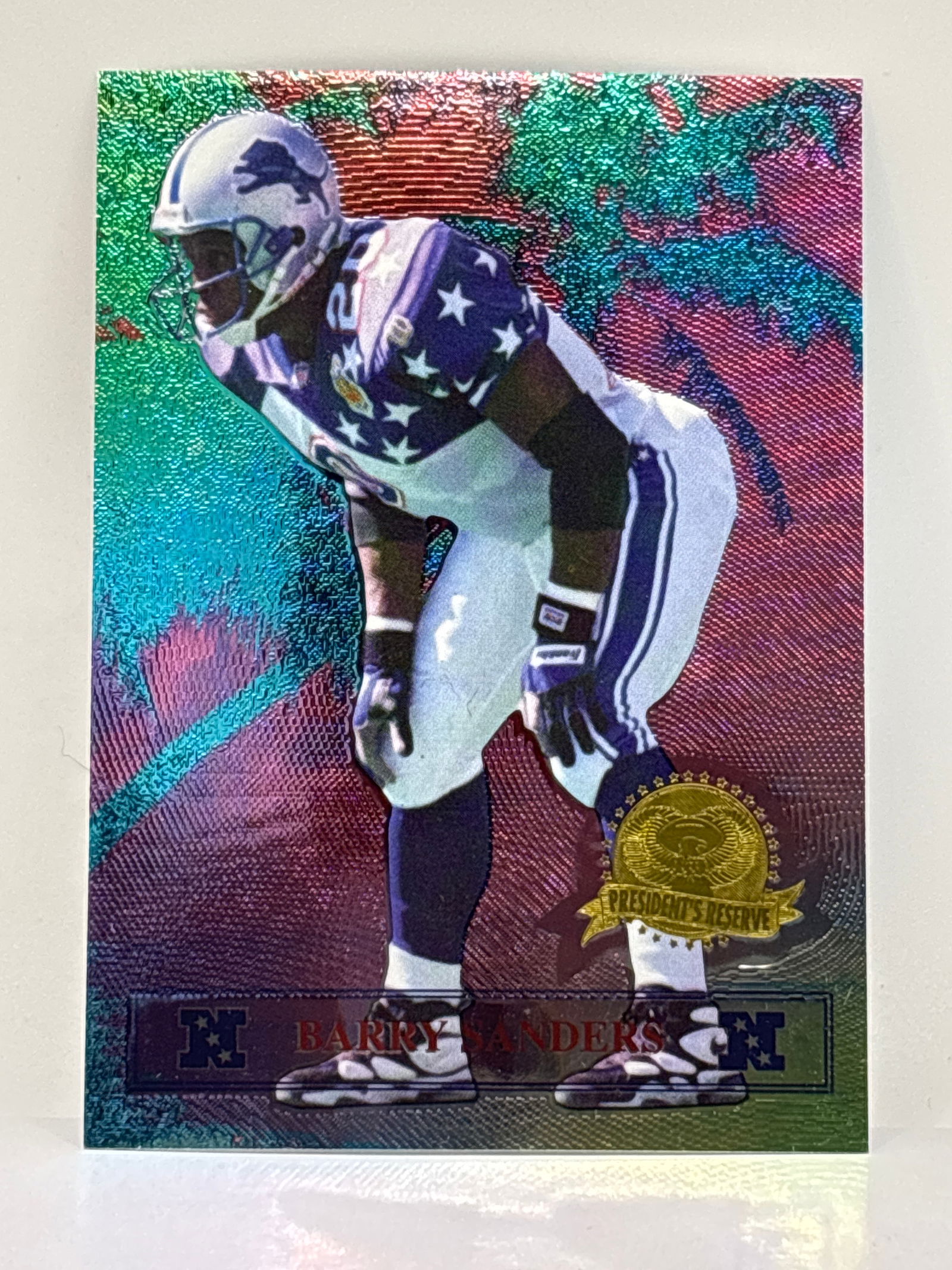 UNCIRCULATED MINT 1996 COLLECTORS EDGE BARRY SANDERS PRESIDENTS RESERVE (1 of 4)