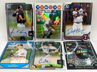 MLB STARS 6 CARD AUTO LOT ON-CARD & FACSIMILE