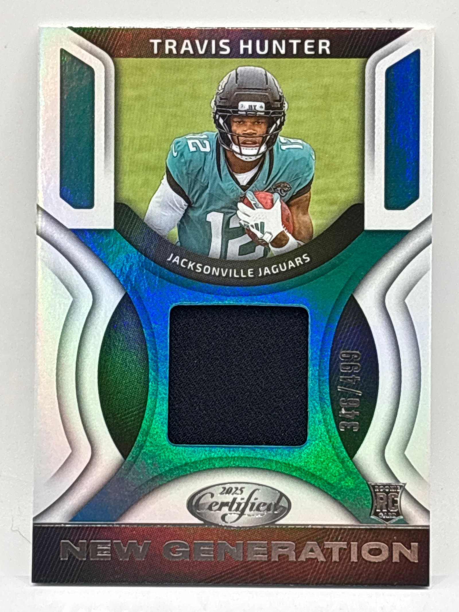 /499 2025 PANINI CERTIFIED NEW GENERATION TRAVIS HUNTER MIRROR ROOKIE PATCH (1 of 4)