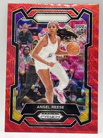 2024 PANINI PRIZM DRAFT PICKS ANGEL REESE RED WAVE PRIZM HOLO ROOKIE CARD
