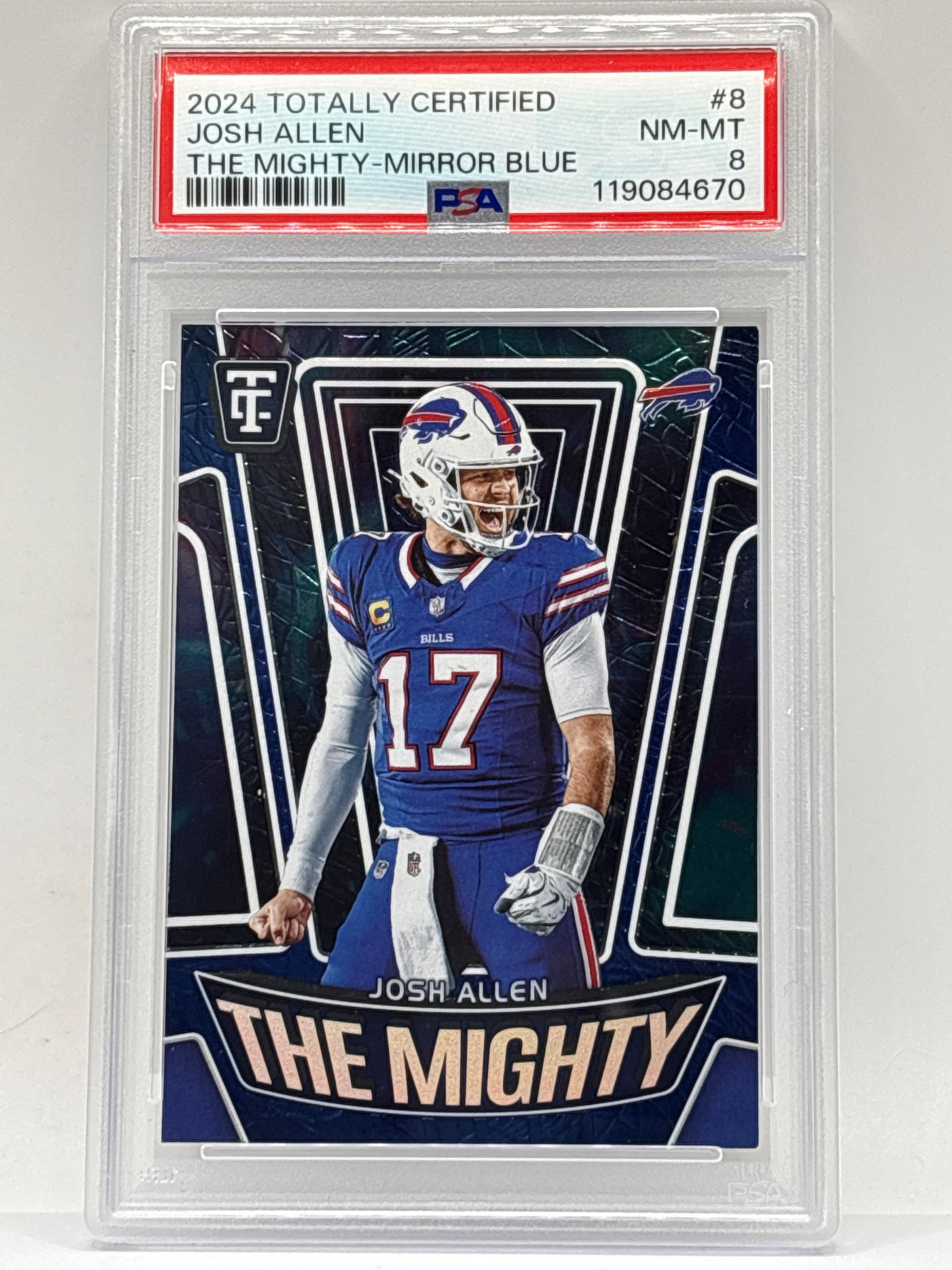 /199 2024 PANINI TOTALLY CERTIFIED JOSH ALLEN THE MIGHTY MIRROR BLUE GRADED PSA NM-MT 8 (1 of 4)