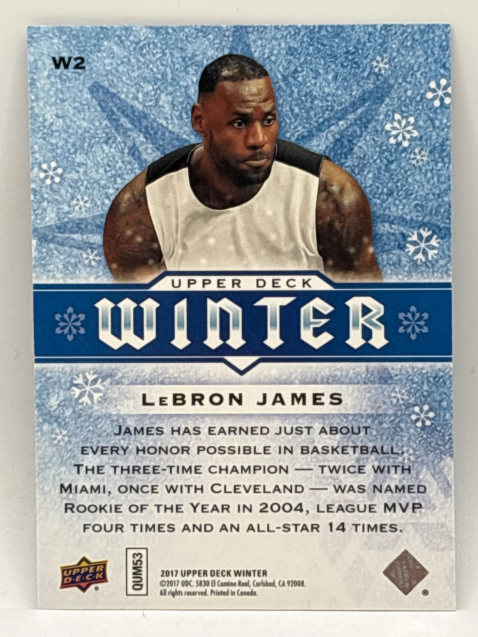 2017 UPPER DECK LEBRON JAMES WINTER INSERT - 3