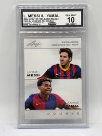 2024 LEAF SPECIAL RELEASE LIONEL MESSI & LAMINE YAMAL EXCLUSIVE LEGENDS EDITION GRADED GEM MINT 10