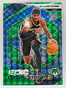 2024-25 PANINI MOSAIC EPIC PERFORMERS SHAI GILGEOUS-ALEXANDER GREEN PRIZM HOLO SP