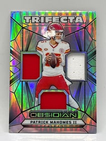 /99 2024 PANINI OBSIDIAN TRIFECTA PATRICK MAHOMES II TRIPLE PATCH INSERT