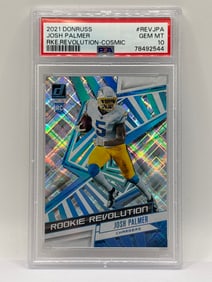 POP 1!! /100 2021 PANINI DONRUSS JOSH PALMER ROOKIE REVOLUTION COSMIC ROOKIE CARD GRADED PSA GM 10