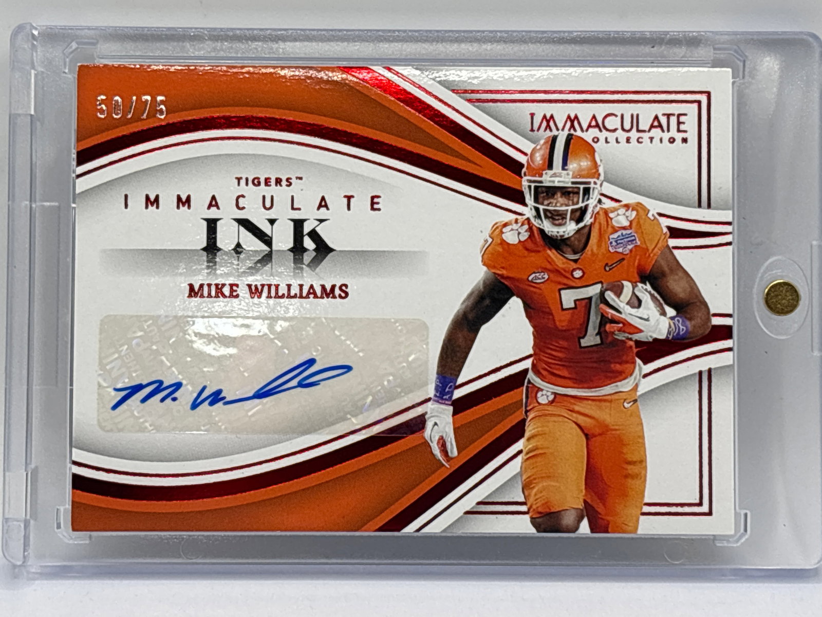/75 2023 PANINI IMMACULATE INK COLLECTION MIKE WILLAMS RED FOIL AUTO (1 of 4)