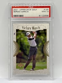 2001 UPPER DECK GOLF SERGIO GARCIA VICTORY MARCH INSERT GRADED PSA MINT 9