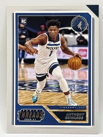 2020-21 PANINI CHRONICLES THREADS ANTHONY EDWARDS ROOKIE CARD
