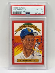 1990 DONRUSS KEN GRIFFEY JR DIAMOND KINGS GRADED PSA NM-MT 8
