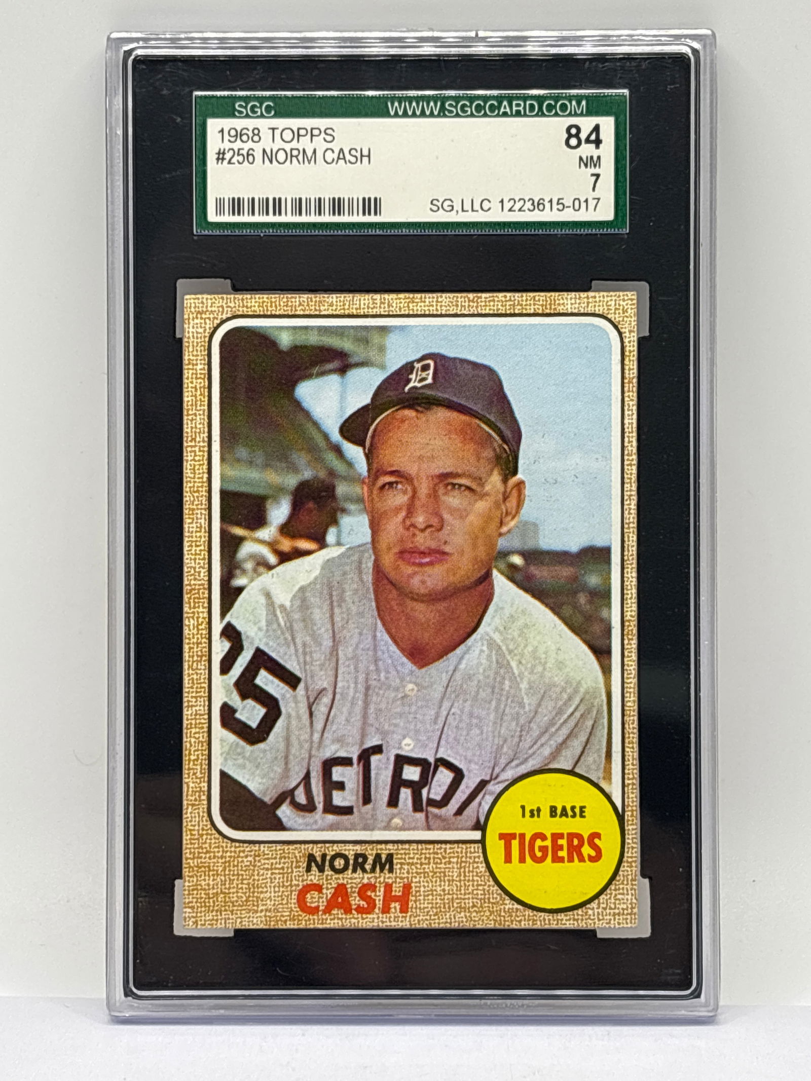 1968 TOPPS NORM CASH #256 GRADED SGC 84 NM 7 (1 of 3)