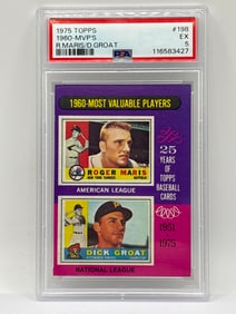 1975 TOPPS 1960’S MVP’S ROGER MARIS & DICK GROAT GRADED PSA EX 5