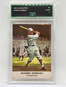 AUTHENTIC 1961 GOLDEN PRESS ROGERS HORNSBY GRADED EX-MT 6
