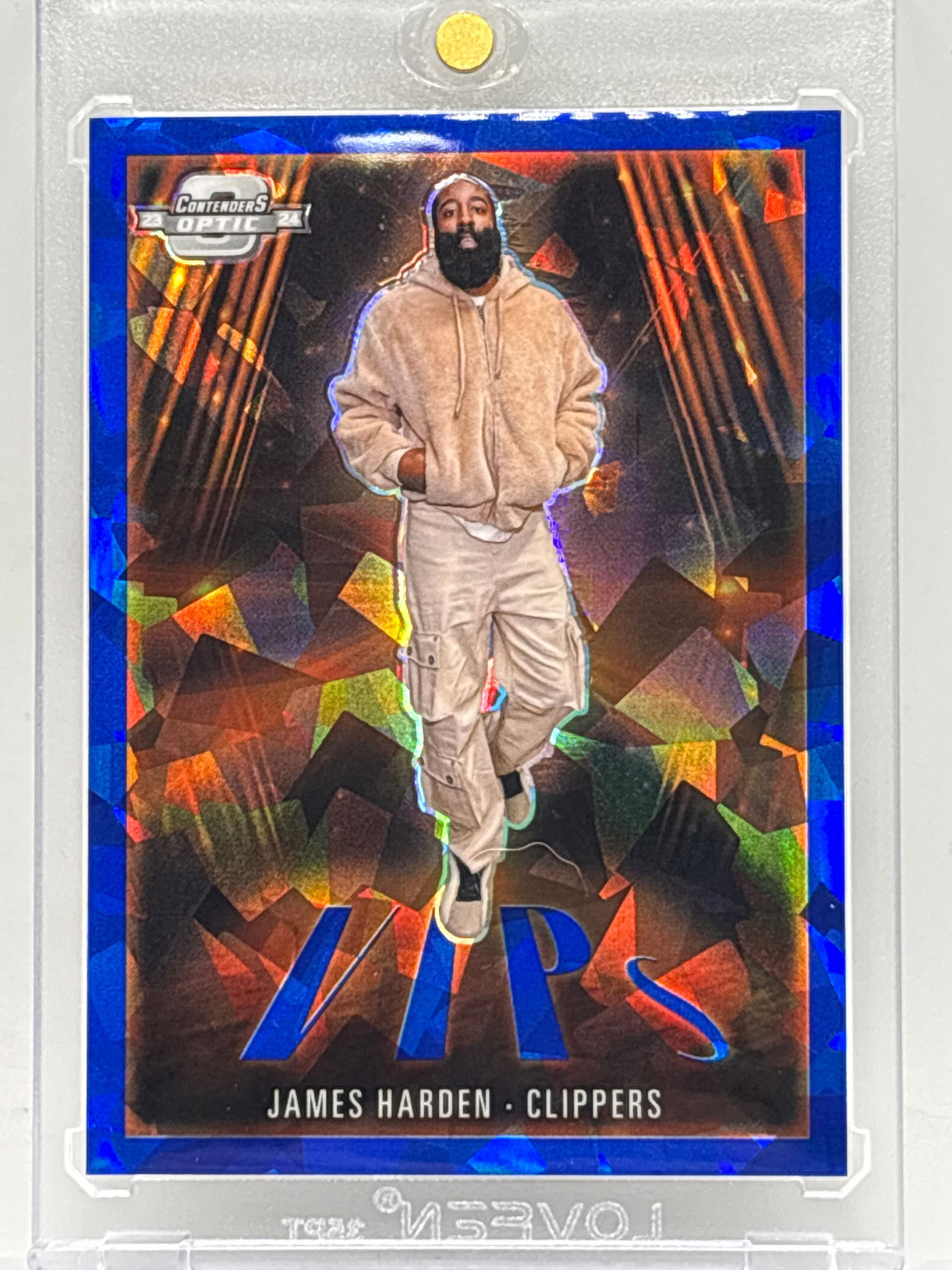 CASE HIT!! /75 2023-24 PANINI CONTENDERS OPTIC JAMES HARDEN BLUE CRYSTALS VIPS SSP (1 of 5)