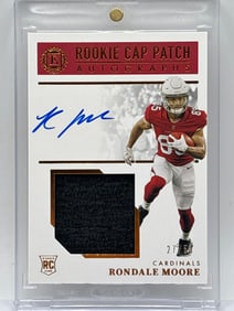/50 2021 PANINI ENCASED ROOKIE CAP PATCH RONDALE MOORE RPA AUTOGRAPHED ROOKIE PATCH