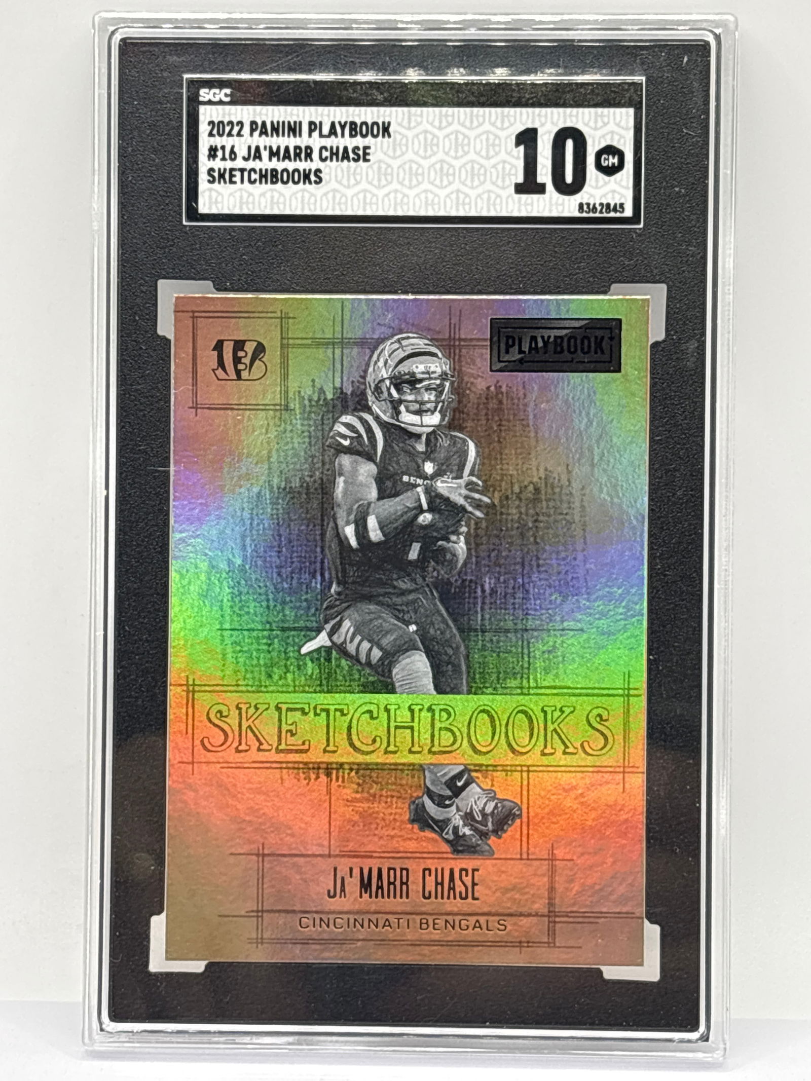 2022 PANINI PLAYBOOK JA’MARR CHASE SKETCHBOOKS GRADED SGC GEM MINT 10 (1 of 3)