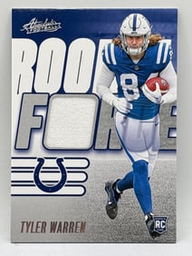 2025 PANINI ABSOLUTE ROOKIE FORCE TYLER WARREN ROOKIE PATCH CARD