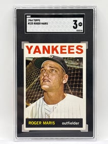 1964 TOPPS #225 ROGER MARIS GRADED SGC VG 3