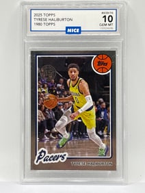 2025 TOPPS TYRESE HALIBURTON 1980’S TOPPS INSERT GRADED GEM MINT 10