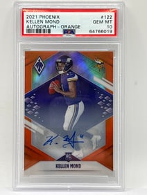 /25 2021 PANINI PHOENIX KELLEN MOND AUTOGRAPHED ORANGE ROOKIE CARD GRADED PSA GEM MINT 10