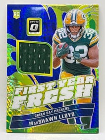 2024 PANINI DONRUSS OPTIC FIRST YEAR FRESH MARSHAWN LLOYD HYPER PRIZM HOLO ROOKIE PATCH