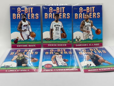 6 CARD 8-BIT BALLERS NBA INSERT LOT